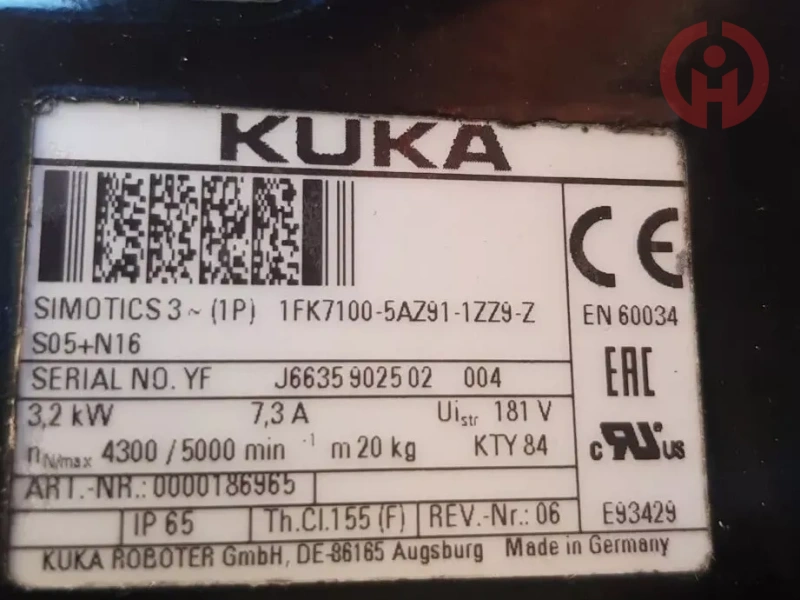 KUKA 1FK7100-5AZ91-1ZZ9-Z motor