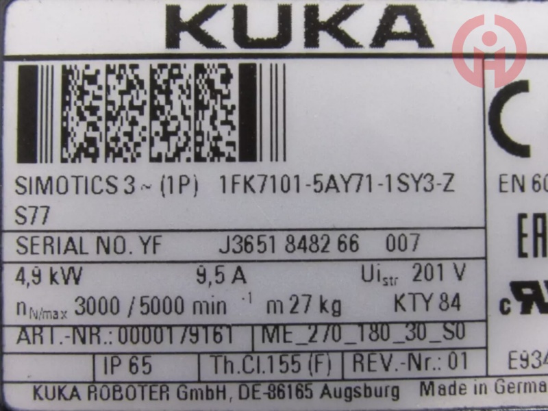 KUKA 1FK7101-5AY71-1SY3-Z motor