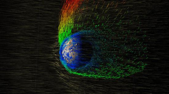 大量高能粒子流冲击着火星本来就微弱的磁场，大气一点一点地逃逸，经过大约5亿年前的时间，火星大气基本被摧毁了