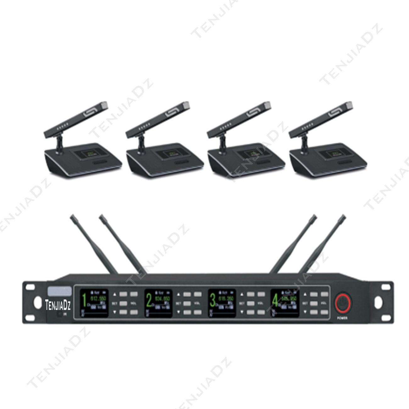 一拖四无线鹅颈话筒 TE-424H