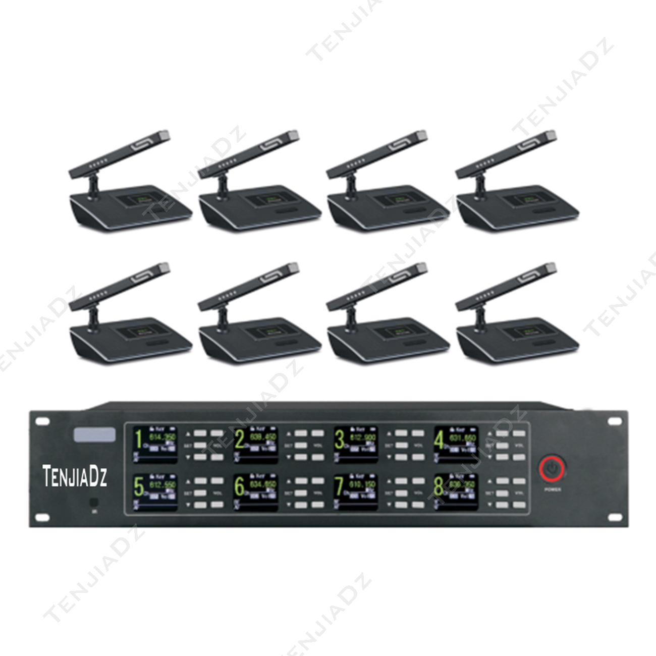 一拖八无线鹅颈话筒 TE-428H