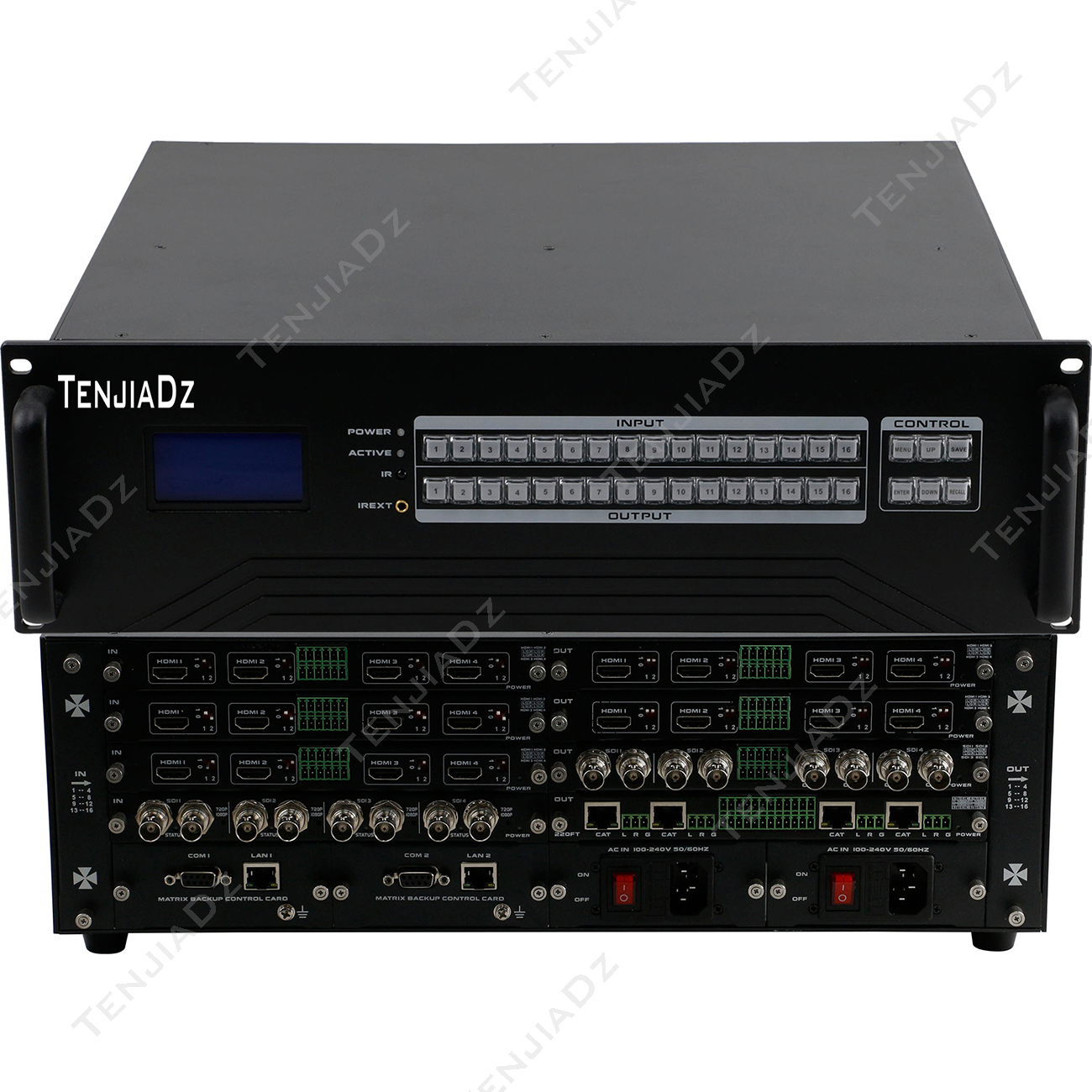 16路无缝高清混插矩阵 TE-HD16