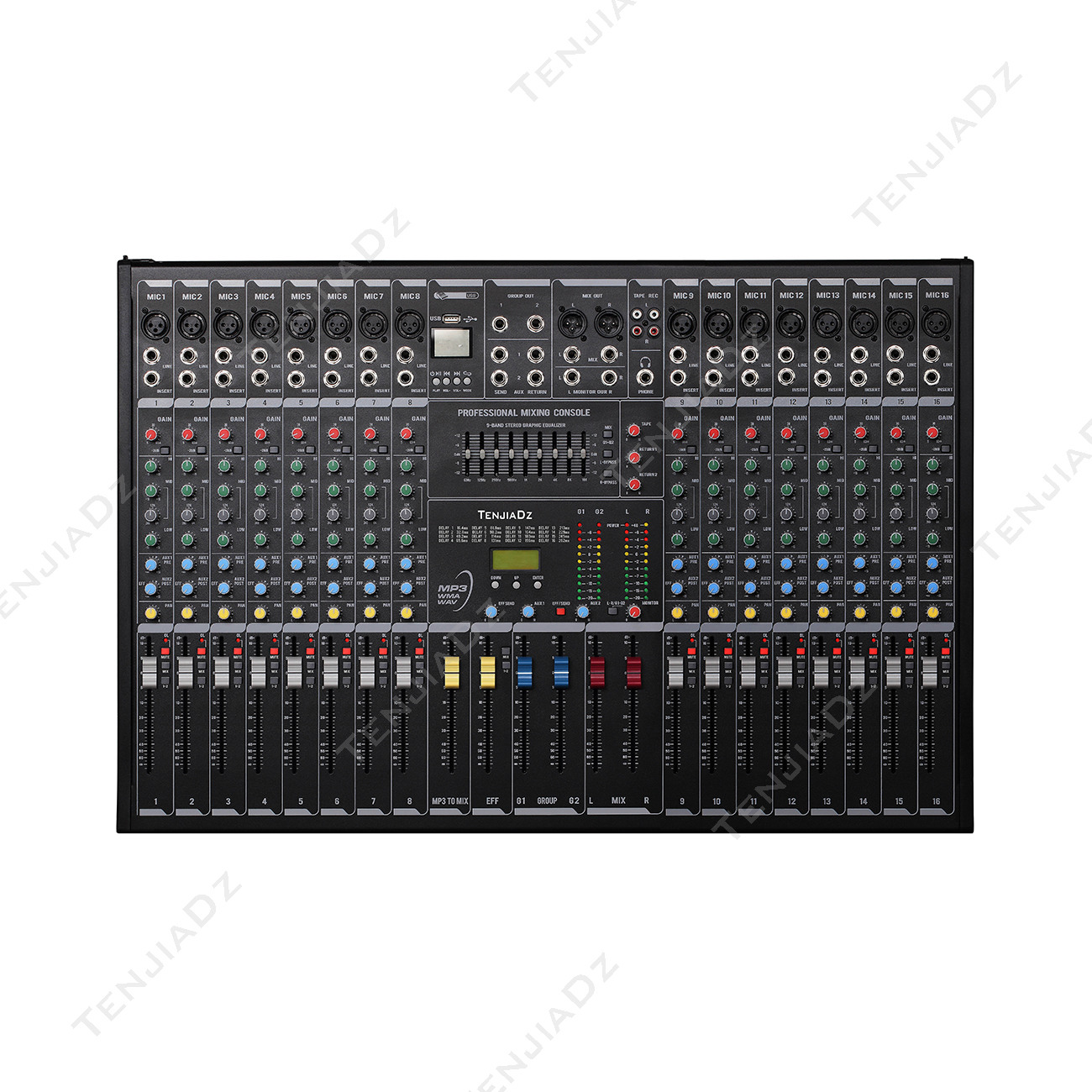 16路调音台带2编组带USB TE-USB16-2