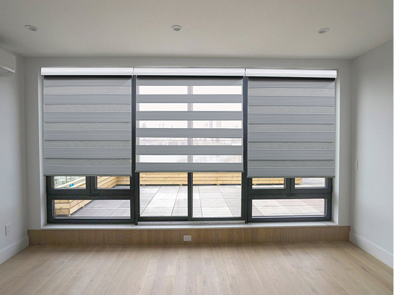 电动小七折斑马帘