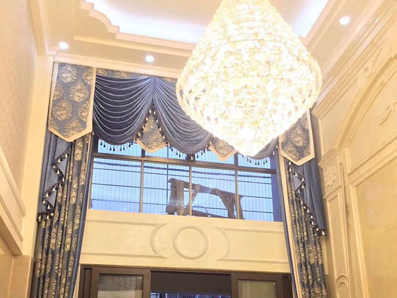 别墅电动升降带开合帘