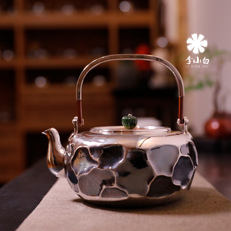 李小白纯银长嘴银壶-鬼岩目