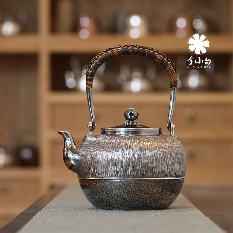 李小白纯银长嘴银壶-望月壶