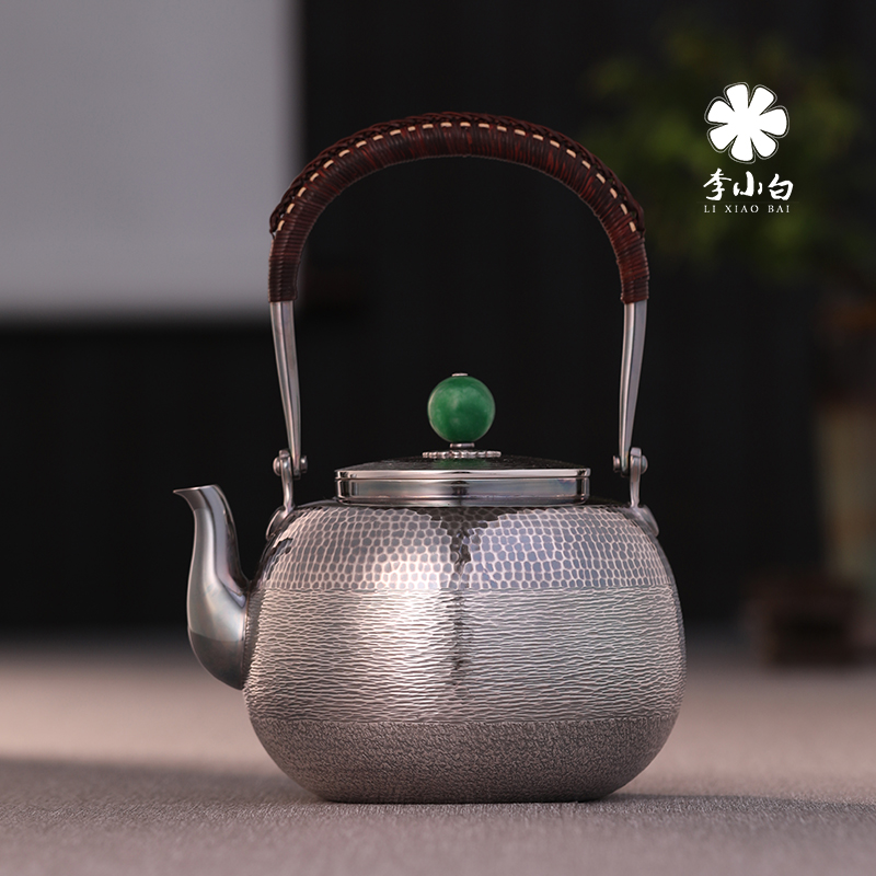 李小白纯银长嘴银壶-三纹壶