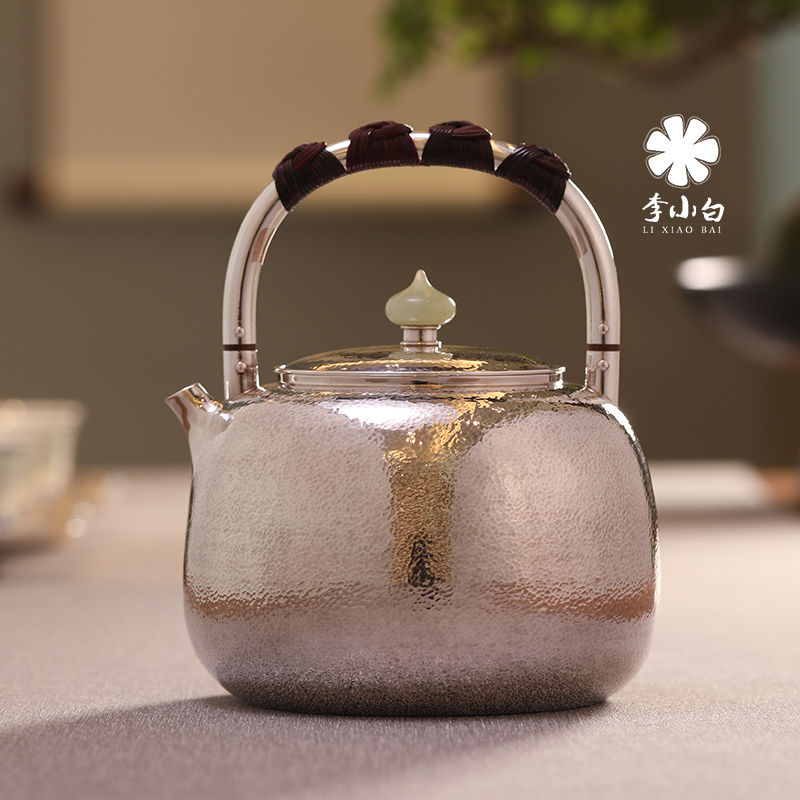 锤点玉摘-纯银银壶