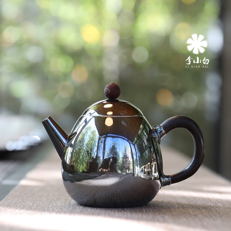 李小白纯银泡茶壶-龙蛋泡壶