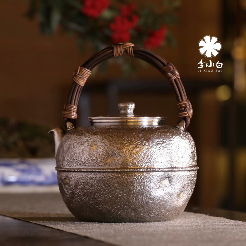 石纹腰线-纯银银壶