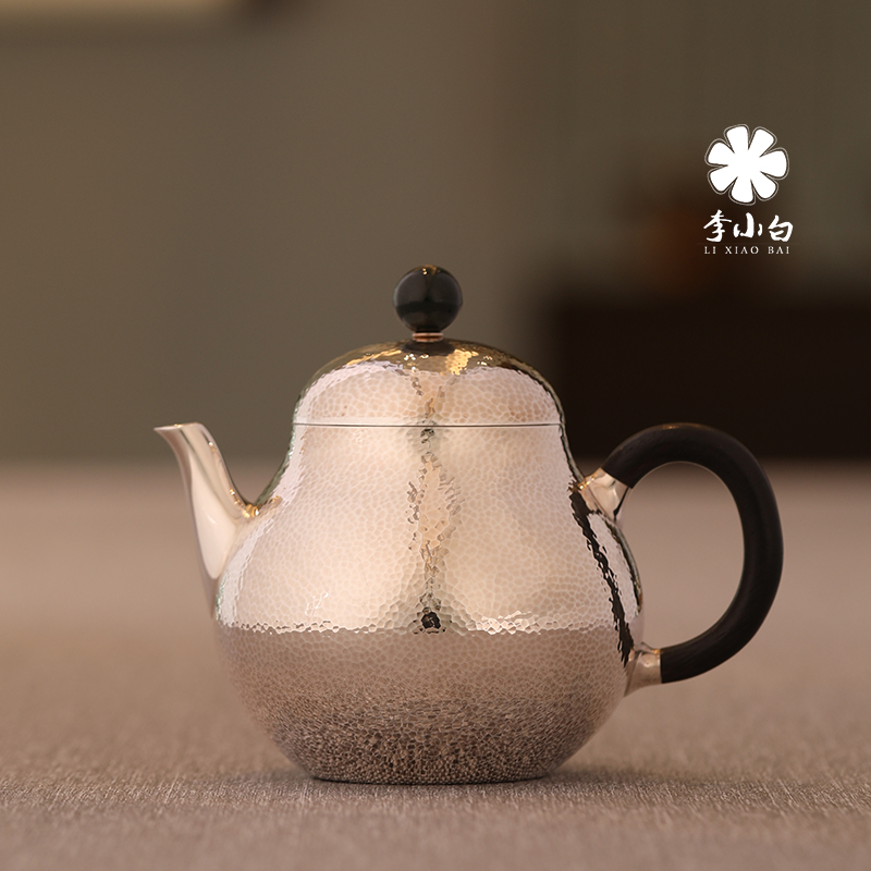 李小白纯银泡茶壶-梨形泡壶