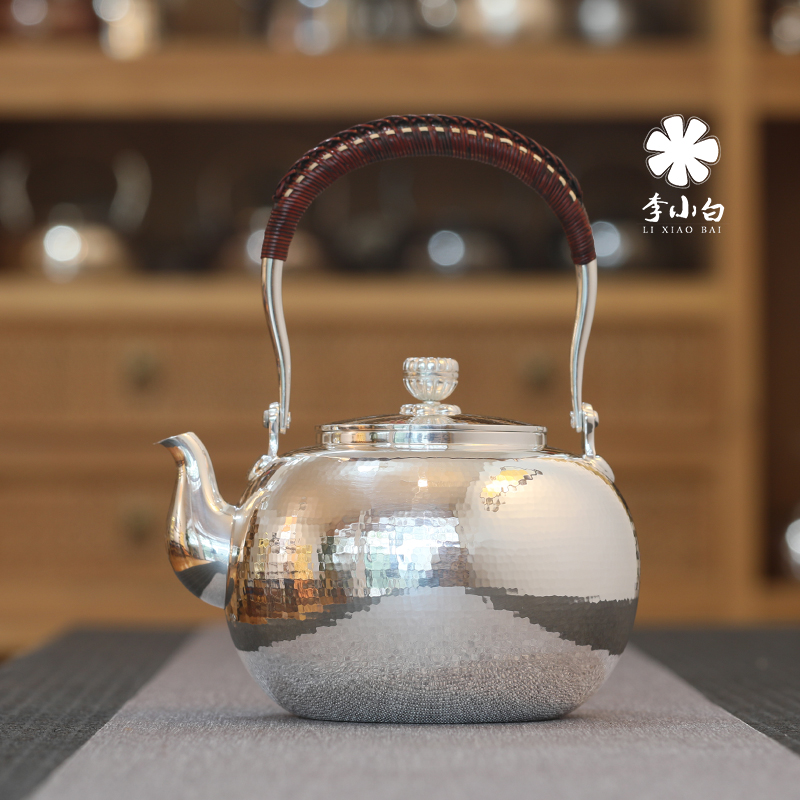 李小白纯银长嘴银壶-齐锤点银壶