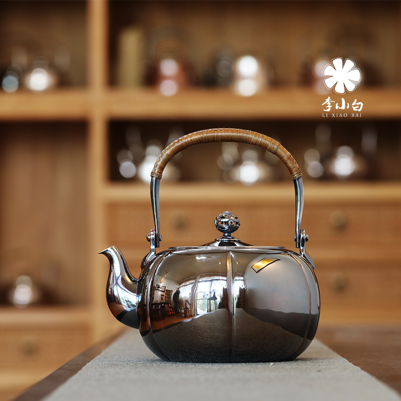 李小白纯银长嘴银壶-瑞瓜