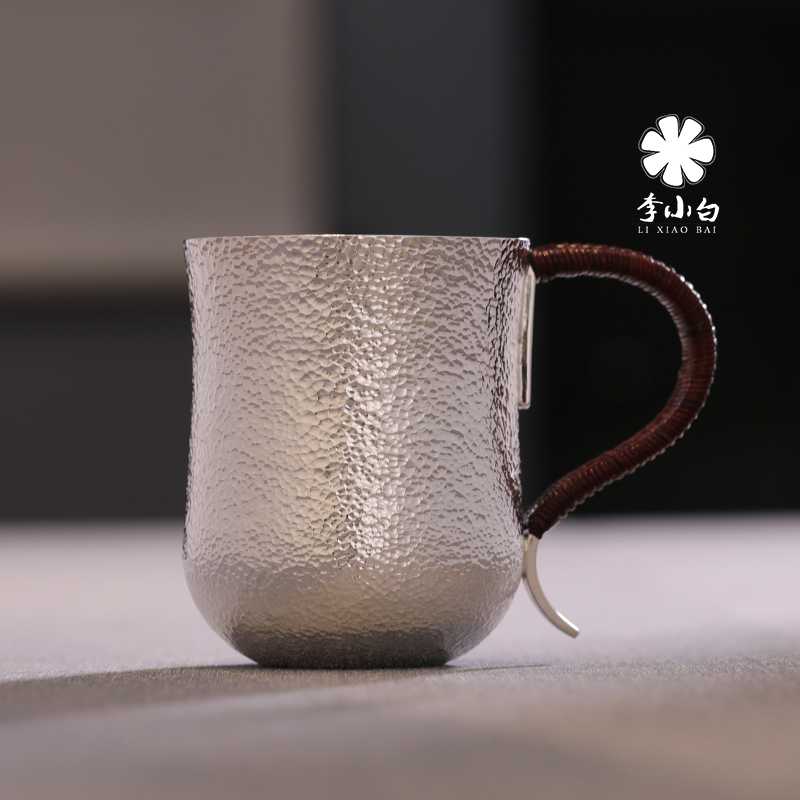 李小白银壶-纯银茶道配件-纯银马克杯