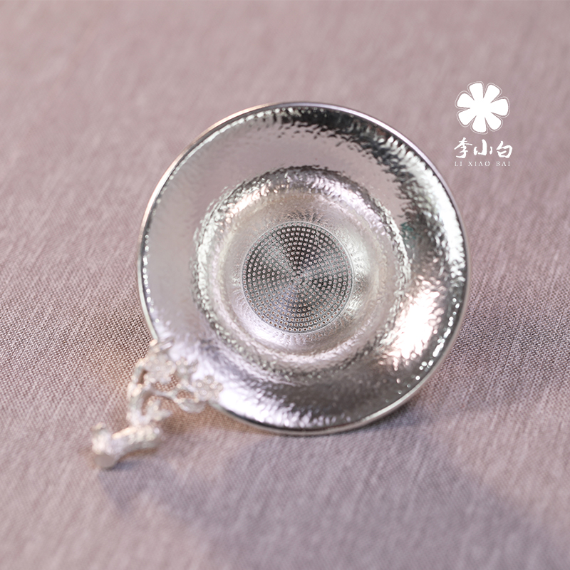 李小白银壶-纯银茶漏-纯银梅花茶漏
