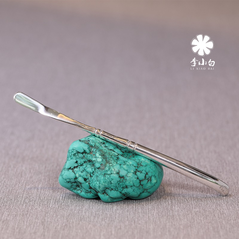 李小白纯银竹节茶勺