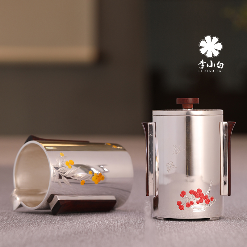 李小白纯银茶配-珐琅彩旅游套装