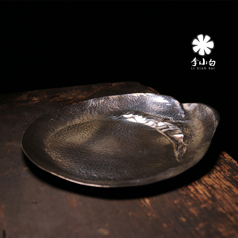 李小白银壶-纯银茶配-山石壶承、果盘