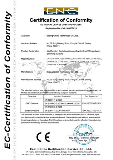 cryo rf cavitation CE