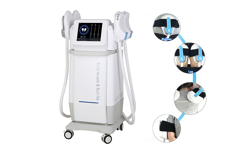 Newest 4 Handle EMslim Muscle Stimulator Cellulite Reduction Emsculpting Device with Cushion