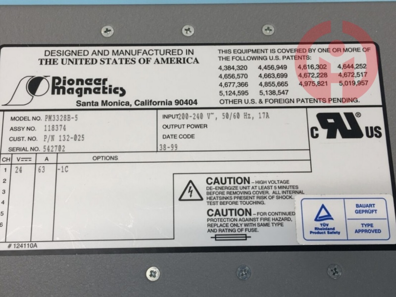 PIONEER MAGNETICS PM3328B-5 POWER SUPPLY, 118362, 132-56087, 158525