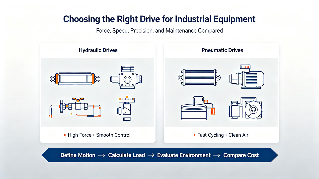 Hydraulic Drives vs Pneumatic Drives in Industrial Equipment