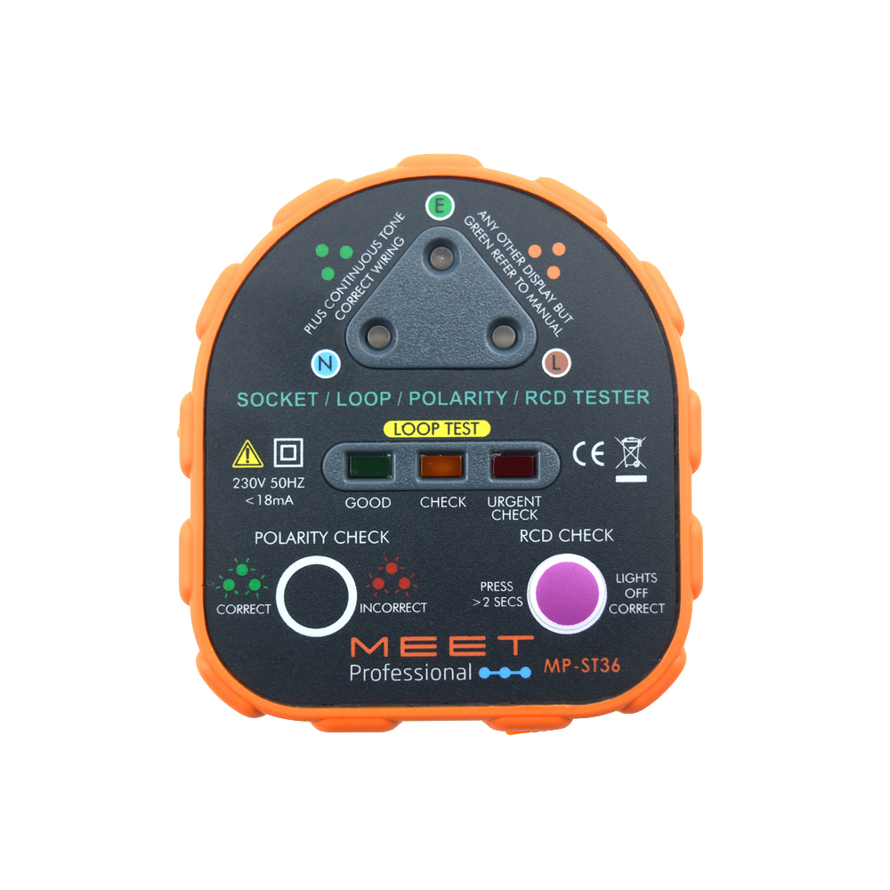 先进功能插座测试仪带极性触控板