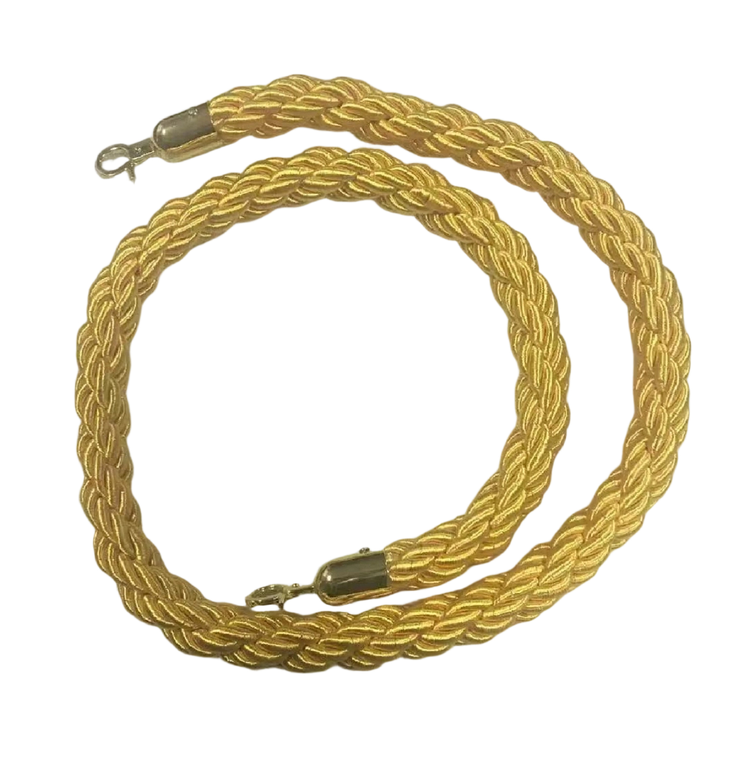 Gold Twisted  Rope For Crowd Control Hanging Railing Red Carpet Queue Barrier Stanchion Yellow Twisted Rope.