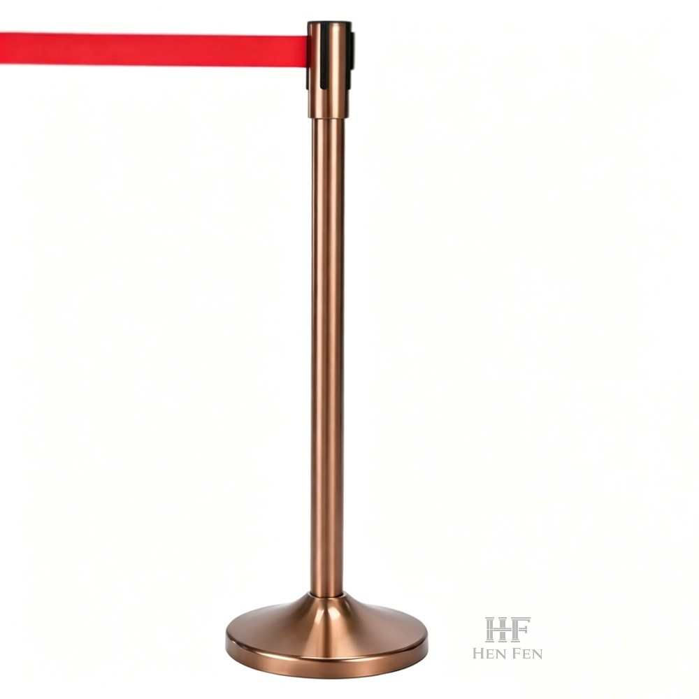 Belt Stanchions Safety Stanchions ,Rose Gold Stanchions With 2M Retractable Pull Belt Manufacturer