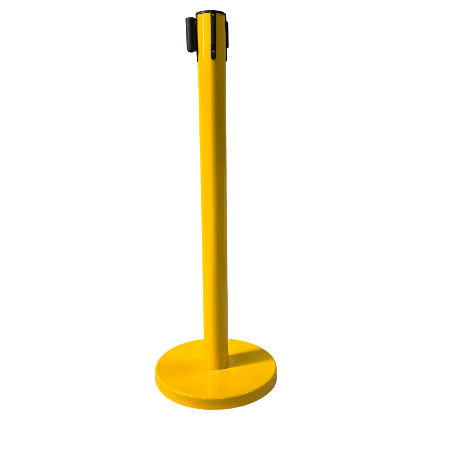 Yellow Retractable Belt Stanchion, Crowd Control Queue Pole with 2m Colorful Belt, Heavy Duty Safety Barrier Post for Bank Airport Mall Hotel Event
