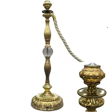 Aluminium  Alloy Pole Crystal  Ball Stanchions  Gold Stanchion Post with  Crystal Ball ,  Stainless Steel  Head  Crowd Control Barrier, Elegant Queue Pole  for Hotel, Wedding, Red Carpet & VIP Events.