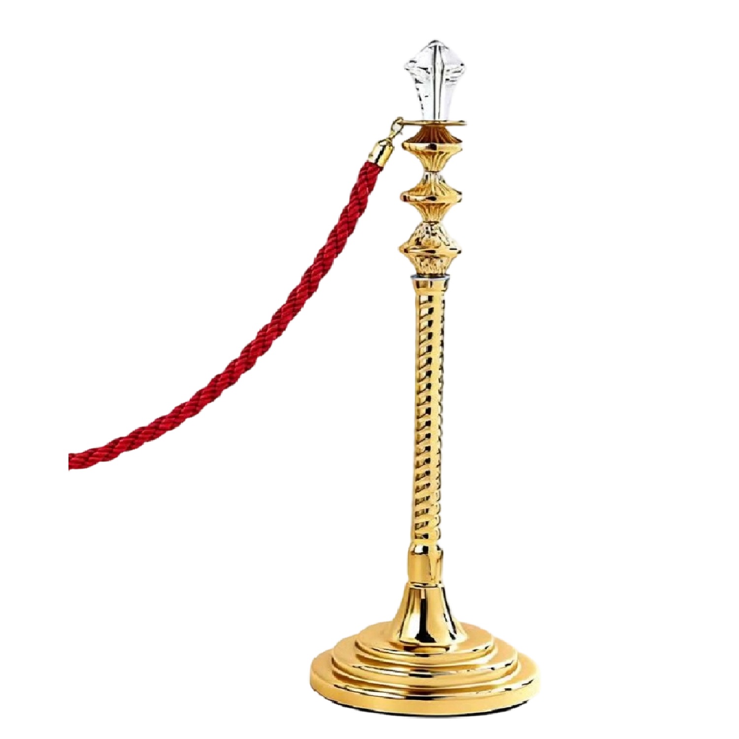 Luxury Crystal  Rope Stanchions  Gold   Stanchion Post  Stainless Steel  Crystal  Head  Crowd Control Barrier