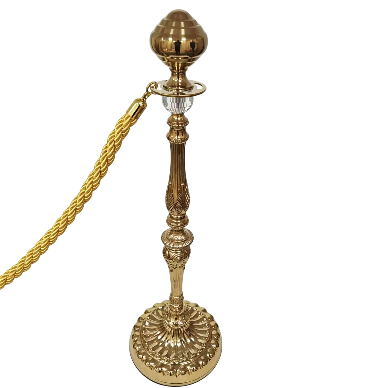 Ball Stanchions  Gold Stanchion Post with  Crystal Ball  Stainless Steel  Head  Crowd Control Barrier, Elegant Queue Pole
