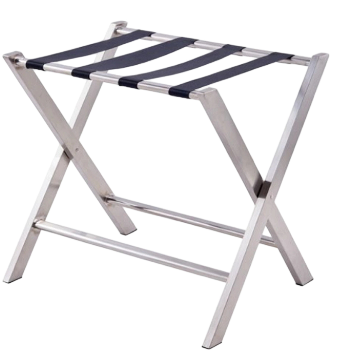 Modern Portable Foldable Organizer Metal Furniture Hotel Bedroom Suitcase Holder Luggage Rack for Guest Room Bent leg luggage racks Square tube luggage racks