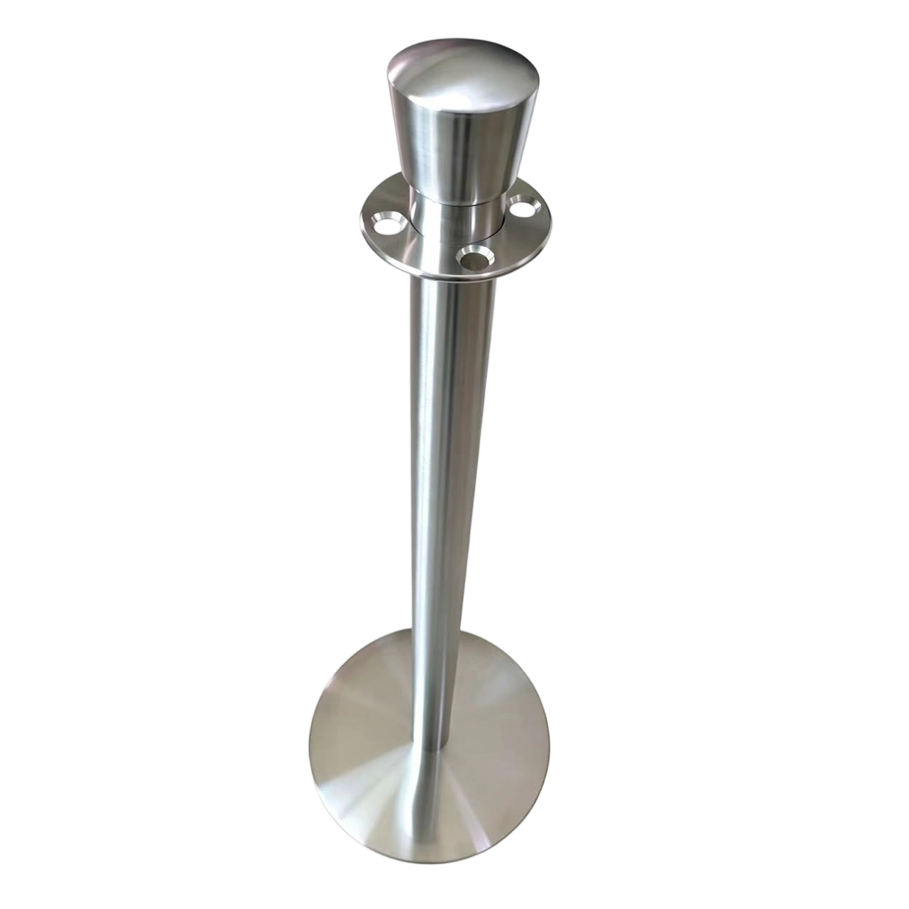 Stainless Steel Stanchion Post  Crowd Control Queue Barrier  Crown Top Stand Column  With Circular Hole Ring