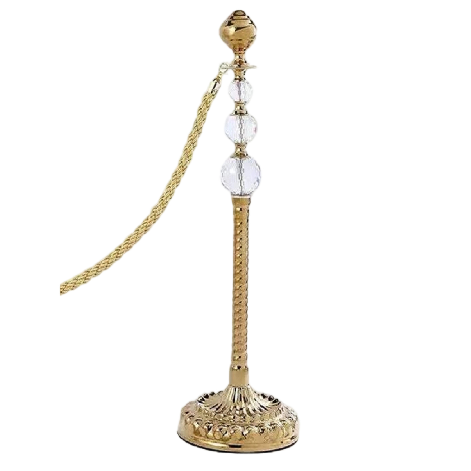 Gold Ball Top   Stanchions  Gold Stanchion Post with Transparent Crystal Ball   Stainless Steel  Ball  Head  Crowd Control Barrier  Elegant Queue Pole