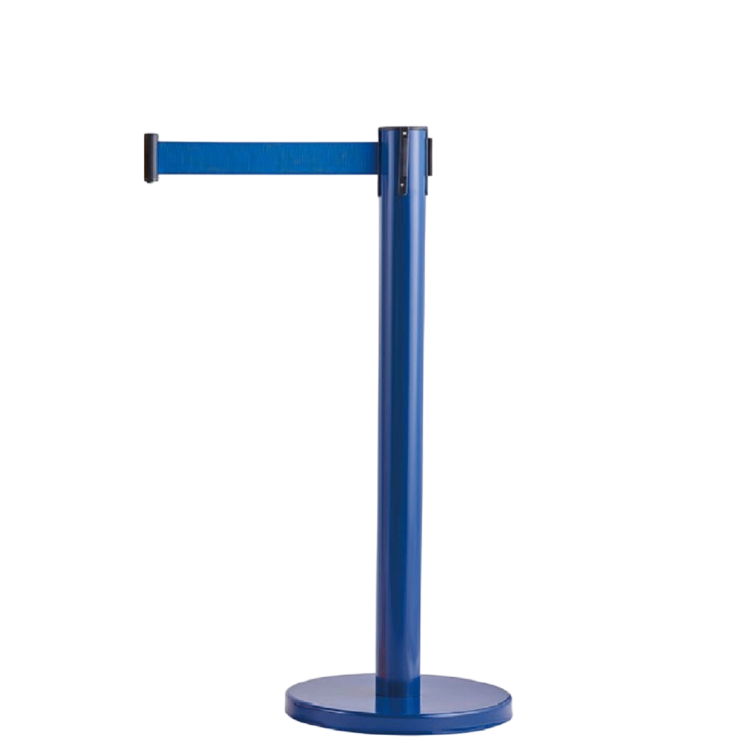 Blue Retractable Belt Stanchion, Crowd Control Queue Pole with 2m Colorful Belt, Heavy Duty Safety Barrier Post for Bank Airport Mall Hotel Event.