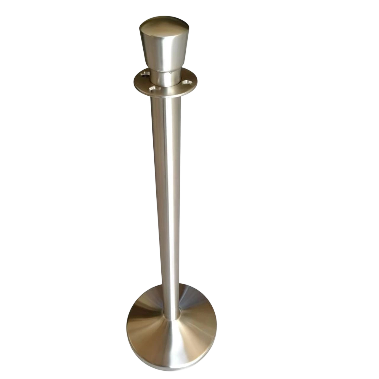Stainless Steel Stanchion Post  Crowd Control Queue Barrier Crown-shaped Top Stand Column  With Hanging Rope
