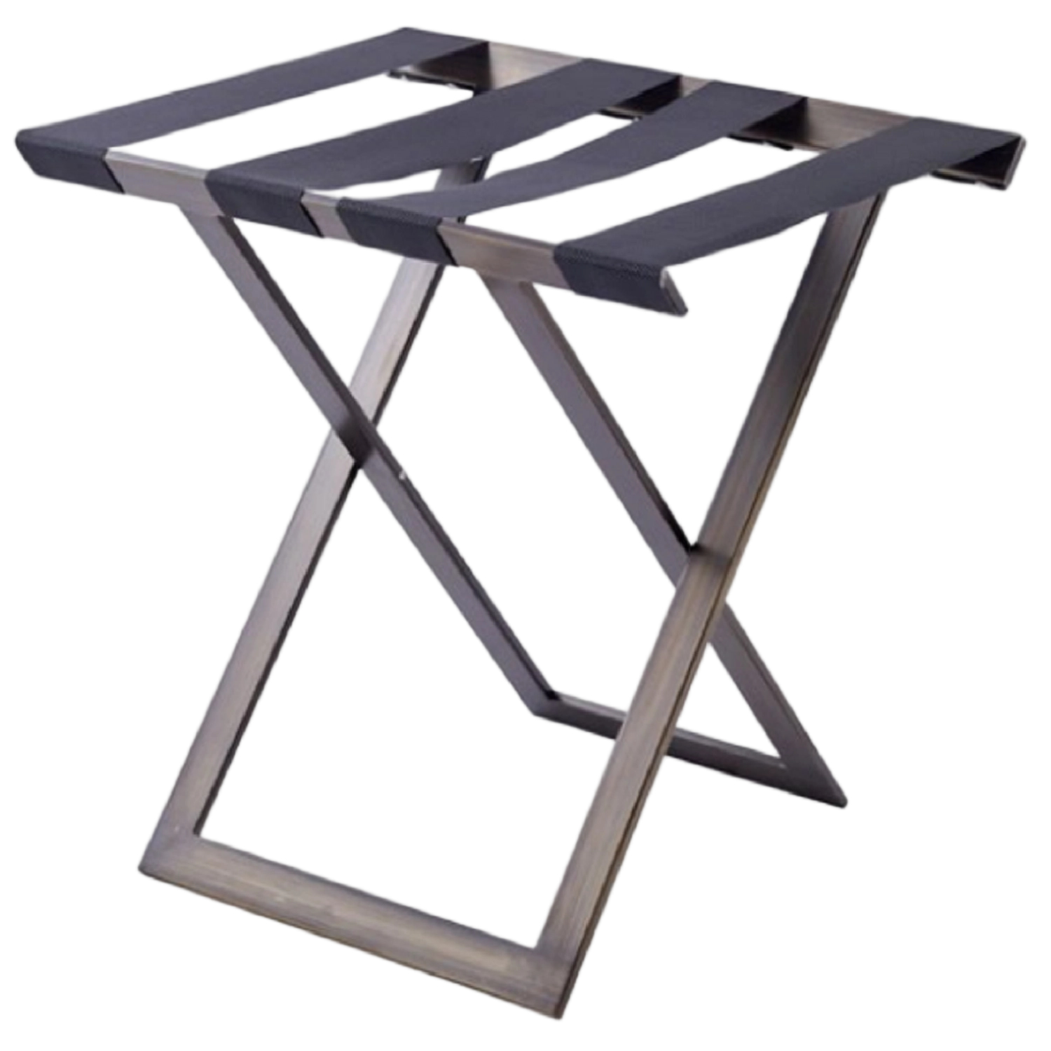 Folding Luggage Racks for Hotel Modern Portable Foldable Organizer Metal Furniture Hotel Bedroom Suitcase Holder Luggage Rack for Guest Room Flat tube luggage rack