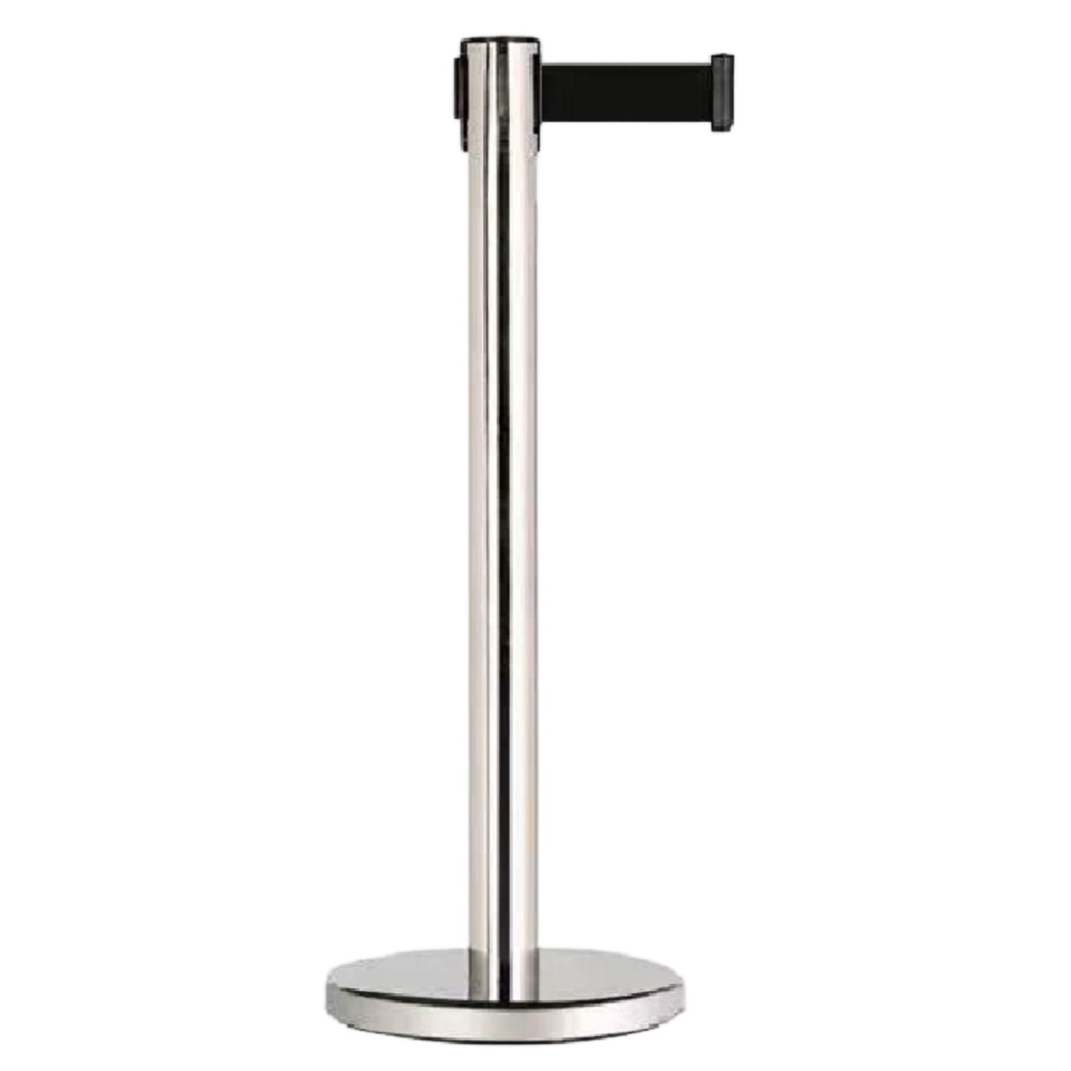 Stainless Steel Stanchion Crowd Control Queue Barrier One Meter Line Retractable Belt Stand