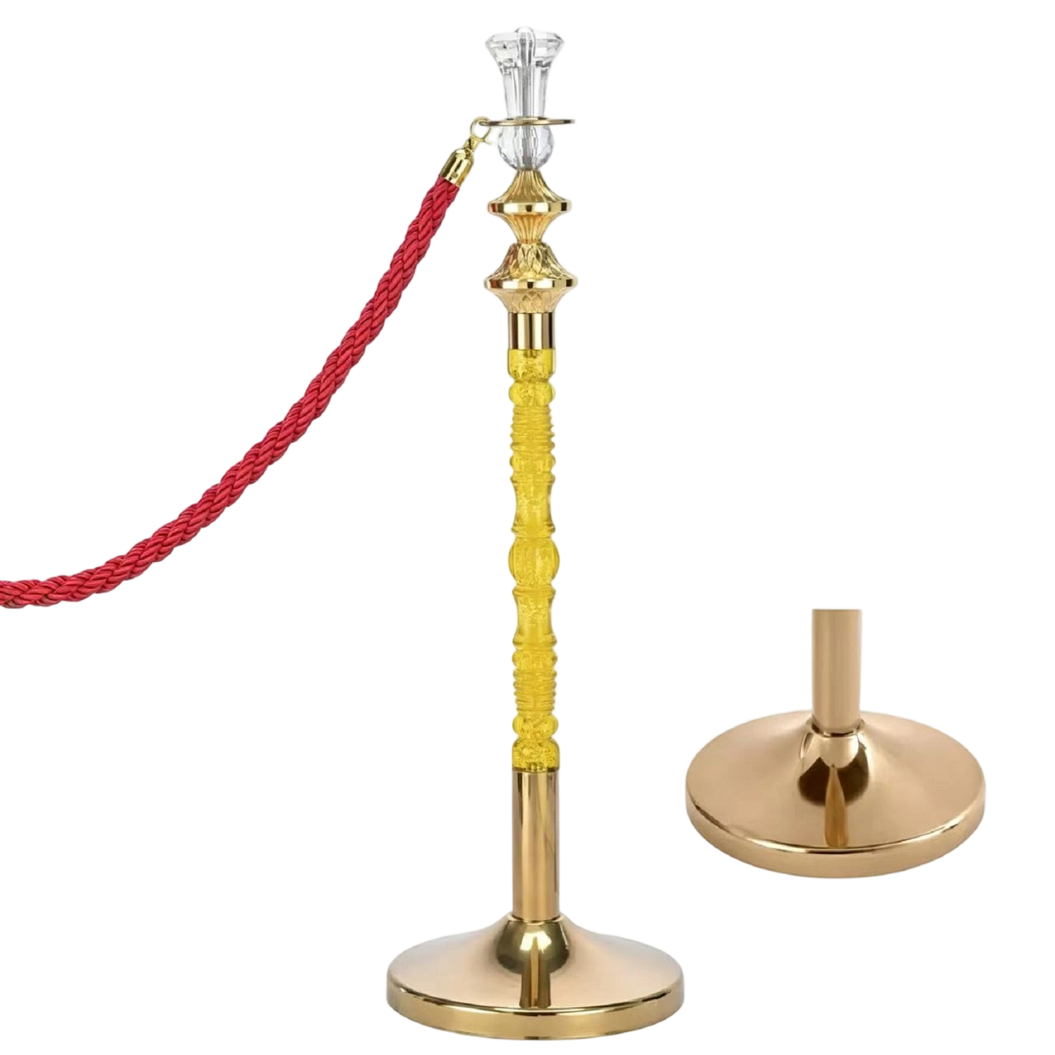 Crystal head crown. Transparent  Acrylic  Pole Stanchion  Exquisitely   Acrylic  Carved Pattern  Crowd Control Barrier, Elegant Upright With Rope  Acrylic Stand Column Barrier