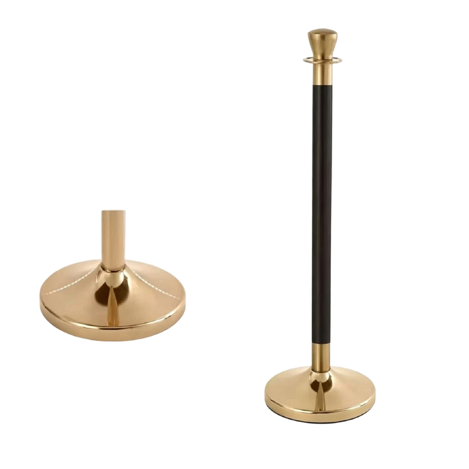 Crown  Head  Stanchion  Gold  & Black pole Stanchion