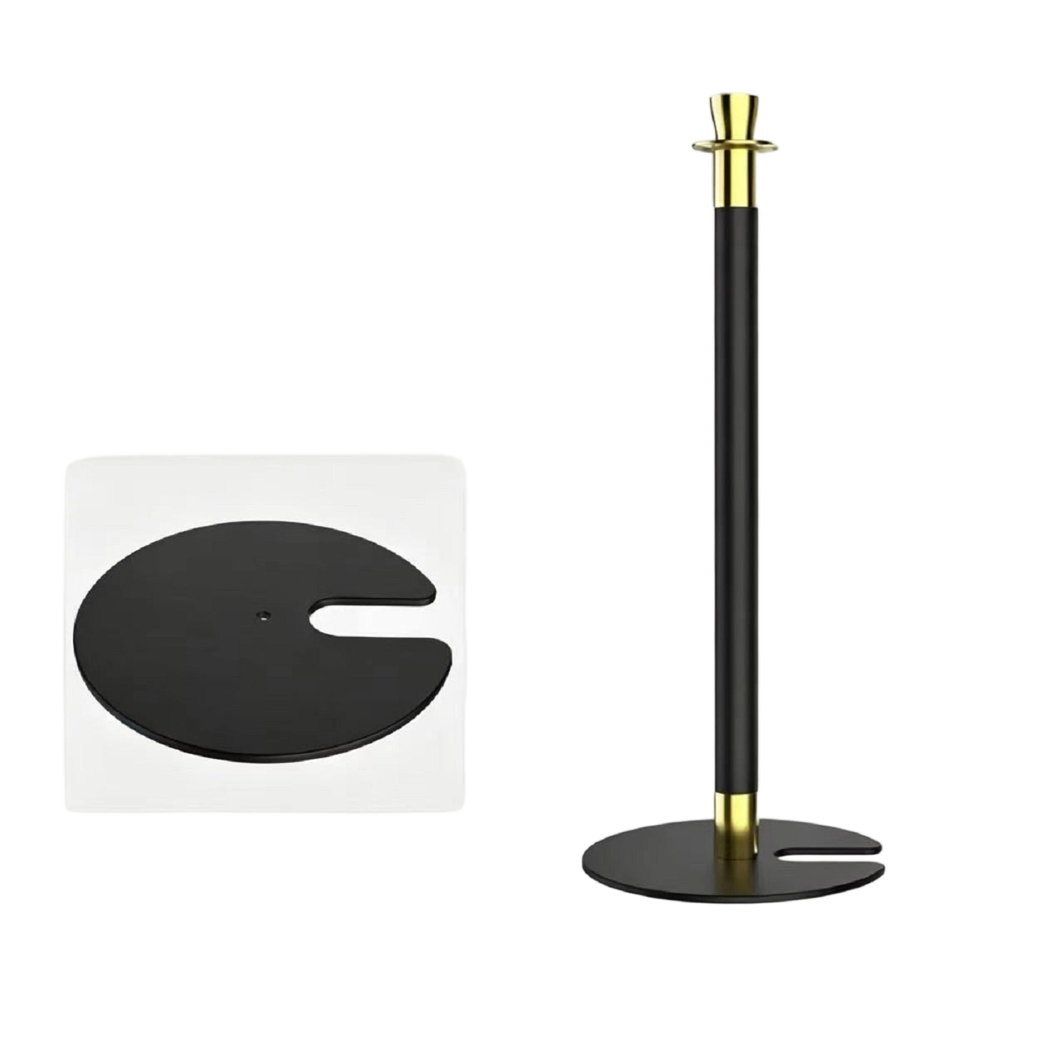 Crown Top  Stanchion  Gold  & Black pole Crown Head  Stanchion -Profile U Base