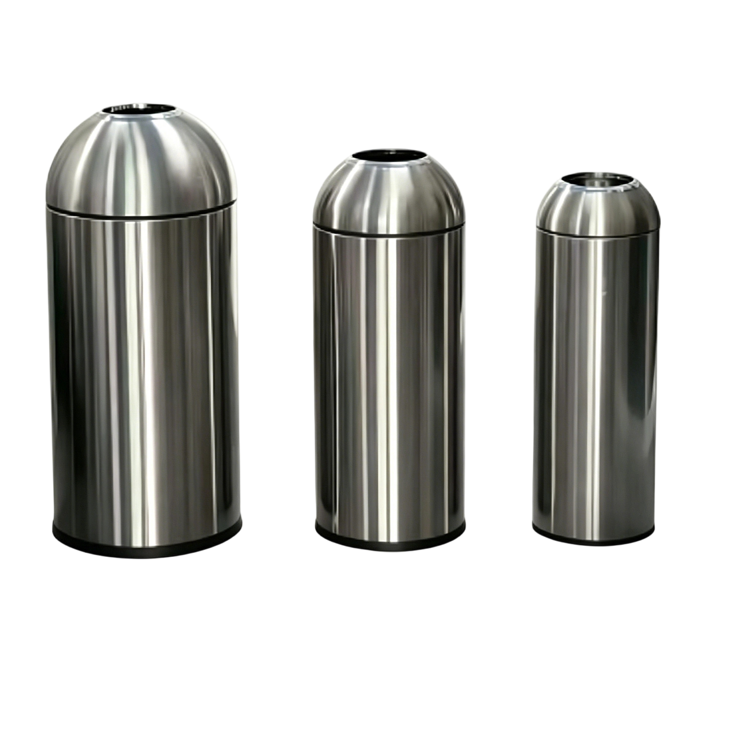 Open-Top Stainless Steel Trash Can with Removable Plastic Inner Liner, Fingerprint-Resistant, Large Capacity Waste Bin for Hotel, Office, Lobby & Public Areas