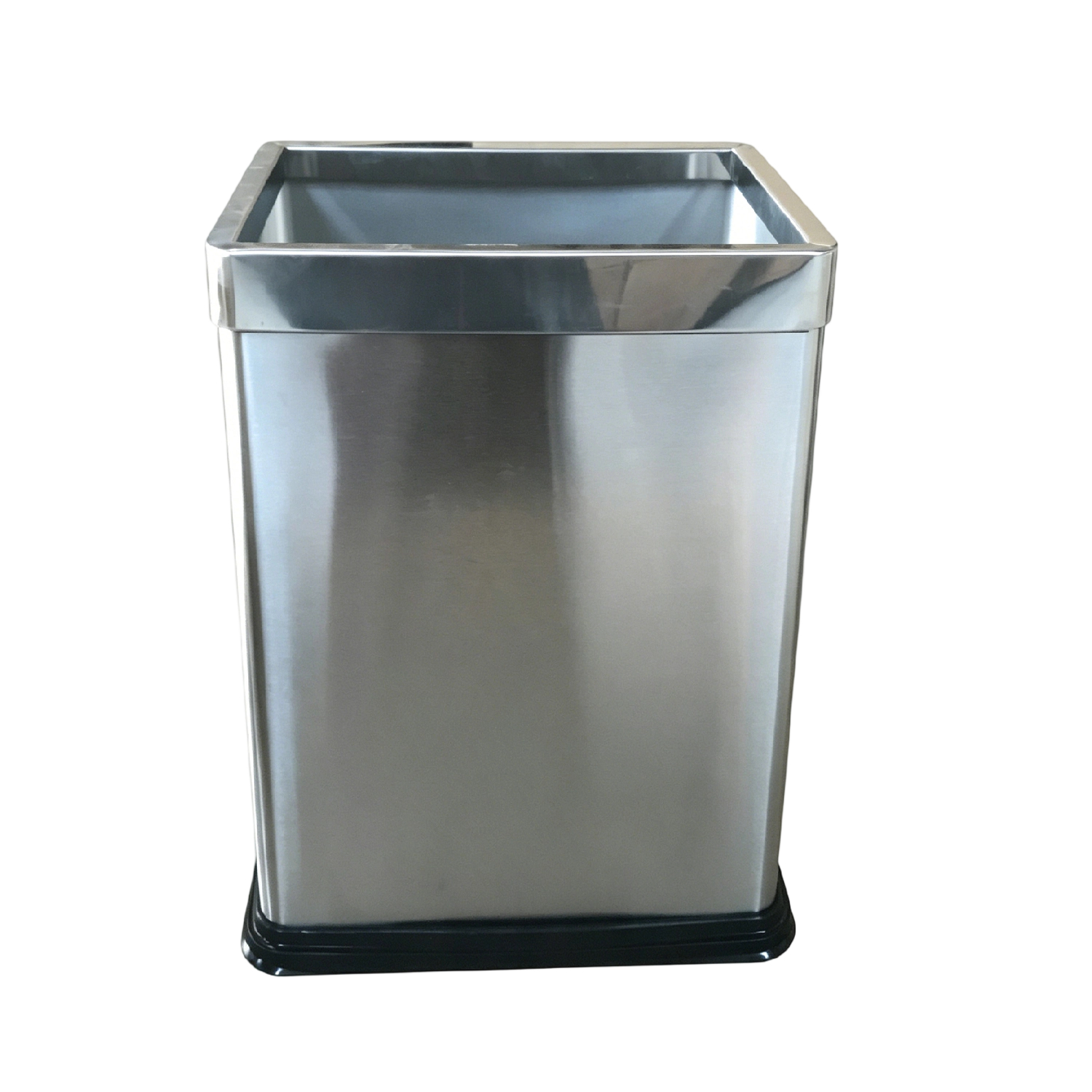 Stainless Steel Square Waste Bin, Single Layer Hotel Guest Room Trash Can, Indoor Bedroom Bathroom Waste Basket for Hotel, Resort, Apartment