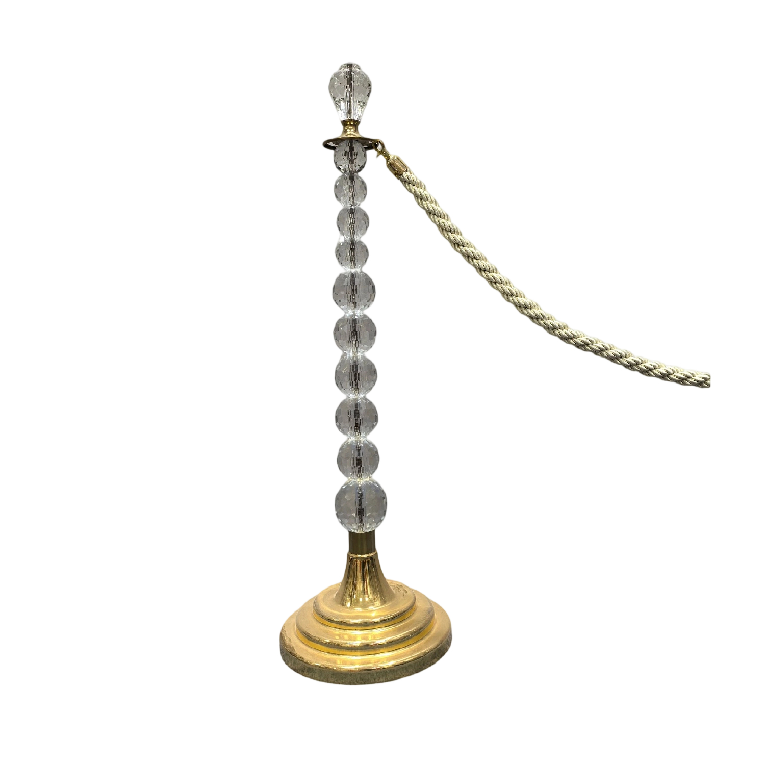 Crystal Stanchion Post, Luxury Velvet Rope Queue Barrier, Crystal Ball Crowd Control Stanchion for Hotel, Wedding, Bank, Event VIP Line Divide