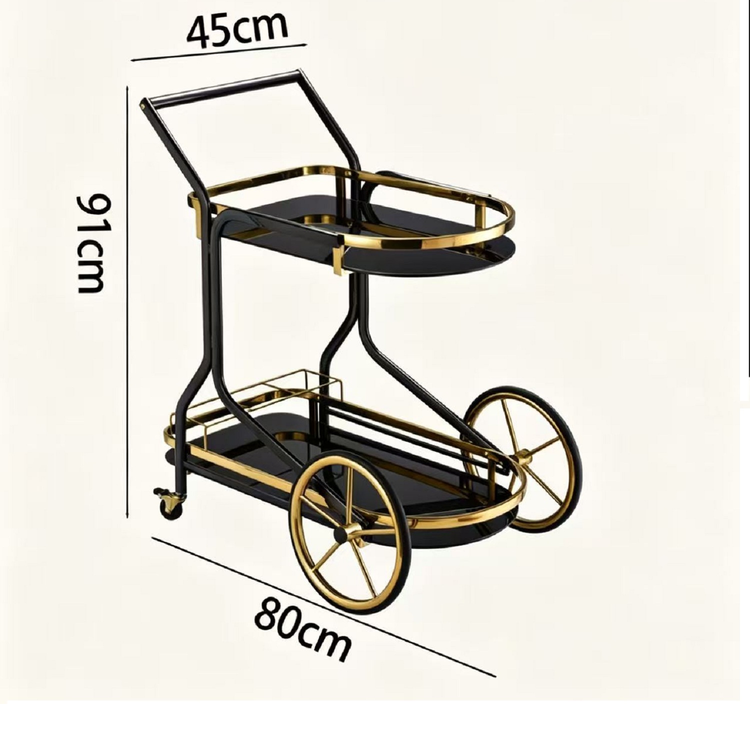 Luxury Hotel Service Trolleys | Gold-Plated Bar & Food Carts
