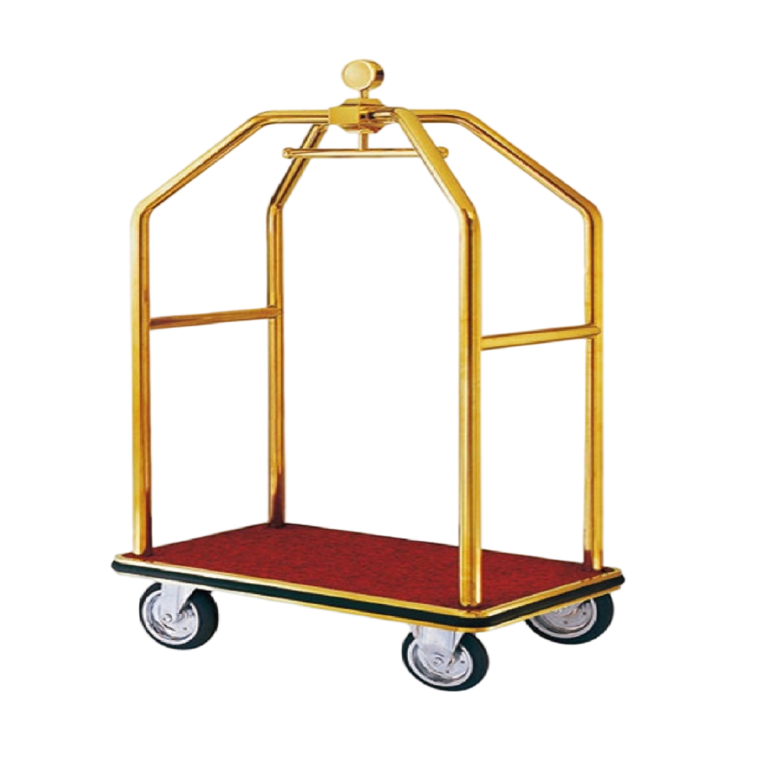 Classic Peak Top Gold Bellman Luggage Cart