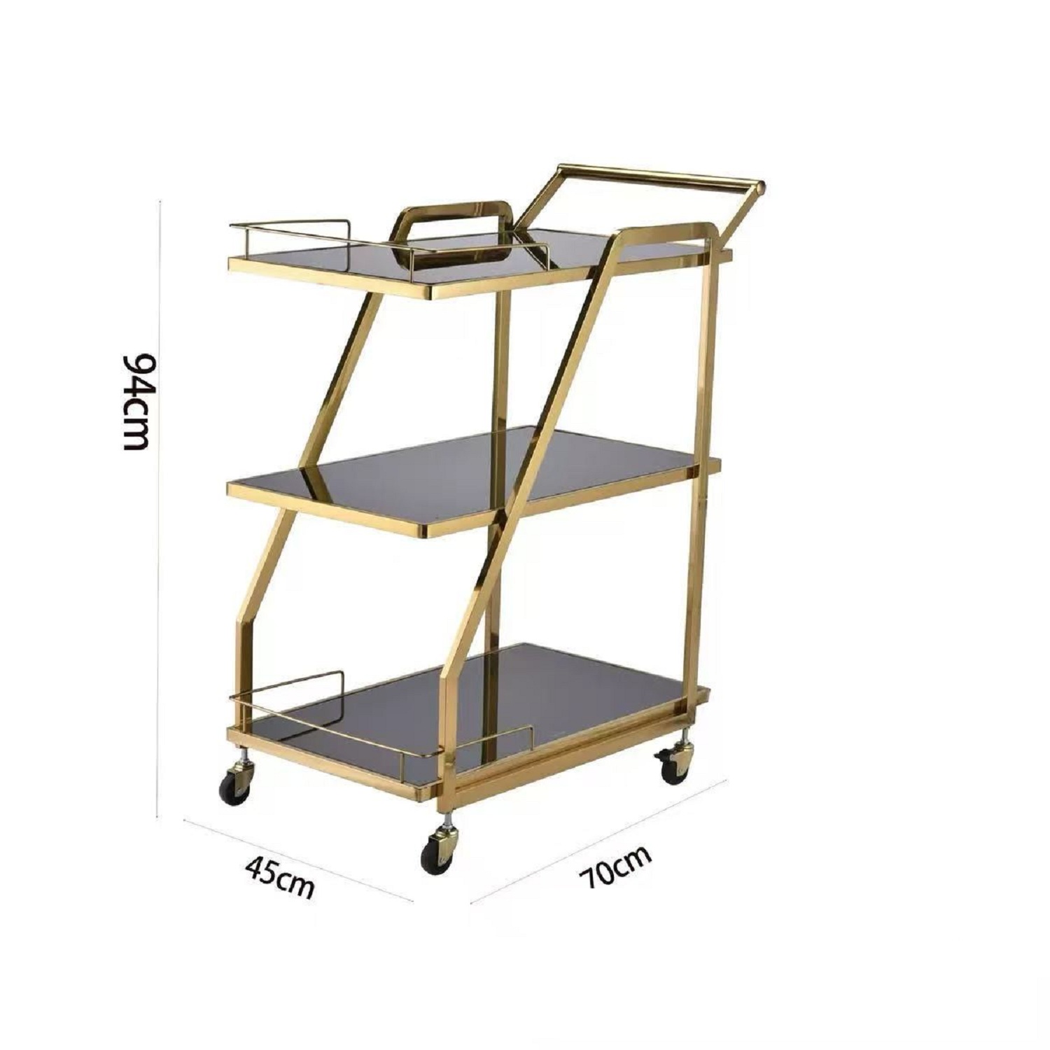 commercial-gold-stainless-steel-serving-trolley-hotel-food-beverage-cart